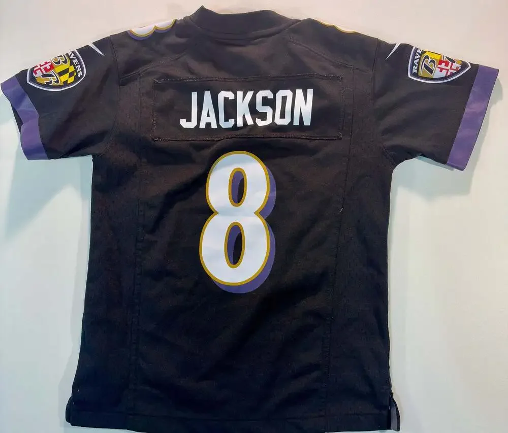 Nike Baltimore Ravens Lamar Jackson #8 Youth Game Jersey Black
